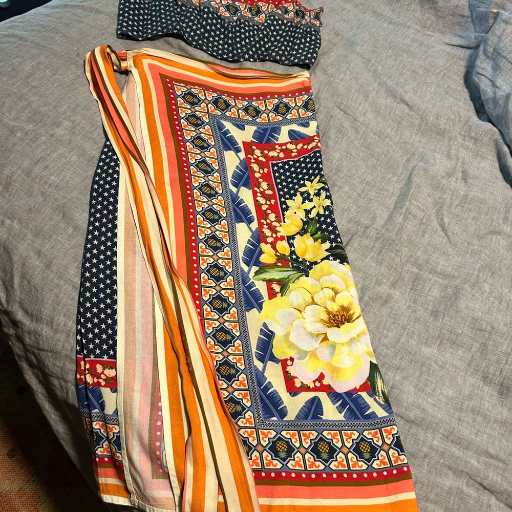FARM Rio Multicolor High Low Skirt